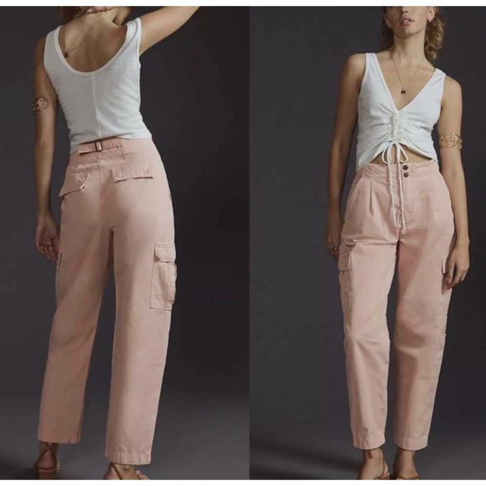 Anthropologie x Pilcro Pleated Cargo Pants Trousers Sz 26 26x26